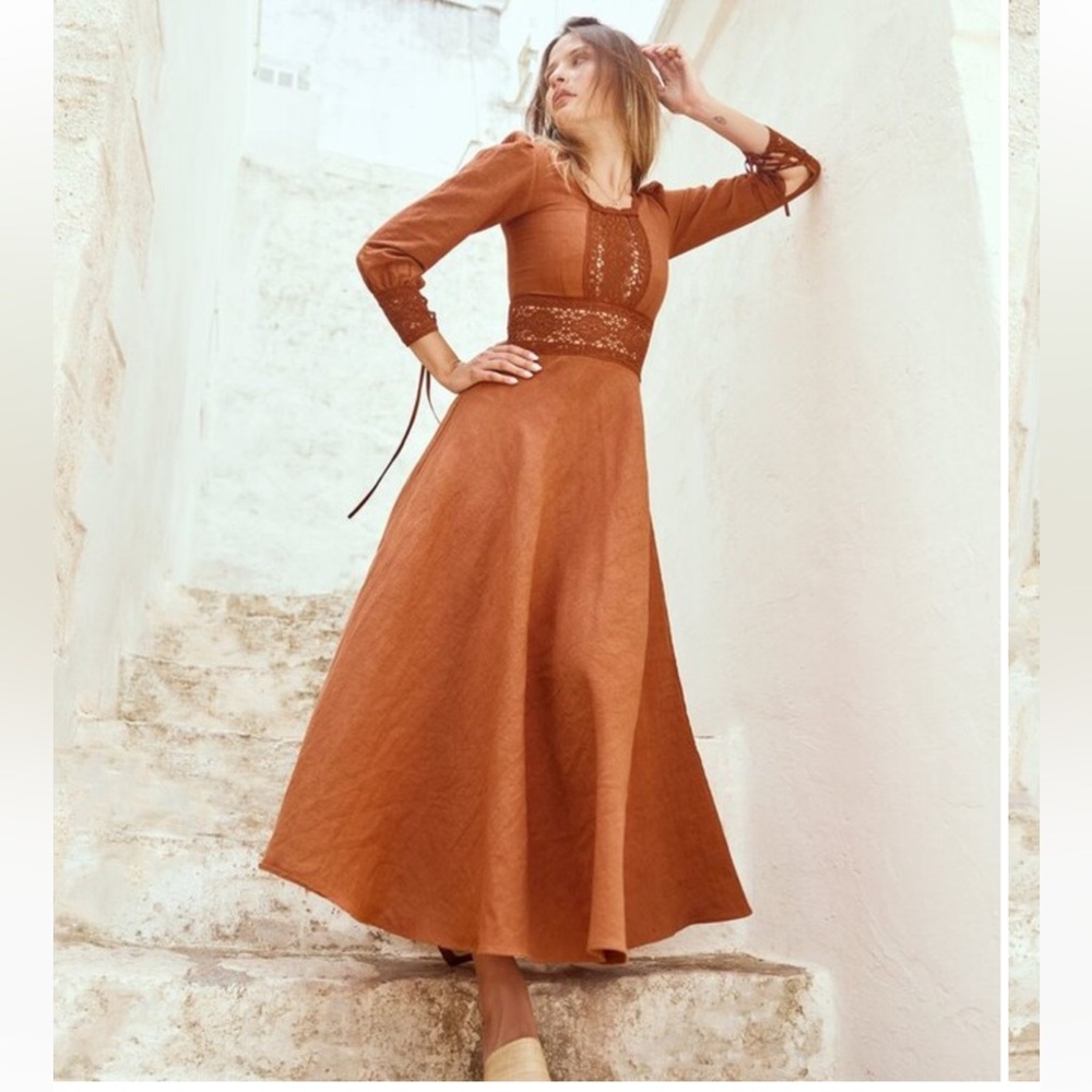 NWT Eddy Mary Linen Maxi Dress - Picture 7 of 14
